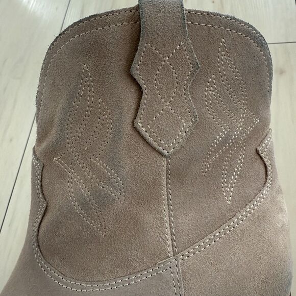 Nine West Texan Western Boot Women’s 7.5 Beige Blush Leather Pointed Toe Cowgirl - Picture 16 of 16